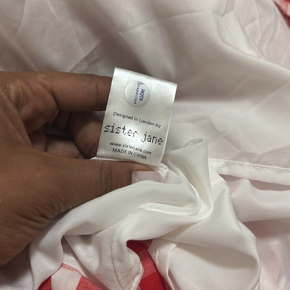 SISTER JANE Love Note Gingham Midi Dress In Red And White size XS - Picture 12 of 13